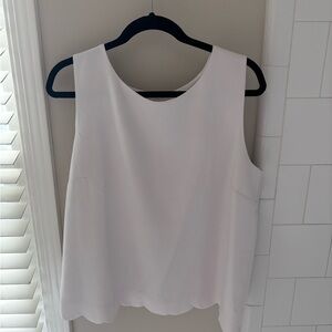 White scalloped J Crew top